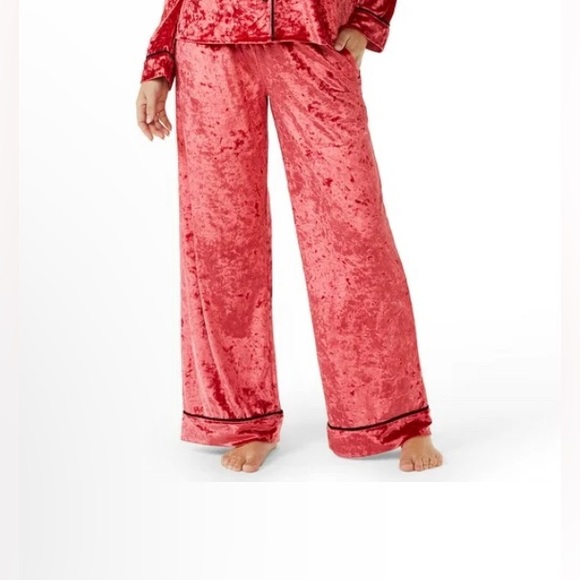 Sofia Intimates Women's Crushed red Velvet Pajama 2pc Set.SIZE L 12-14. - Picture 4 of 11